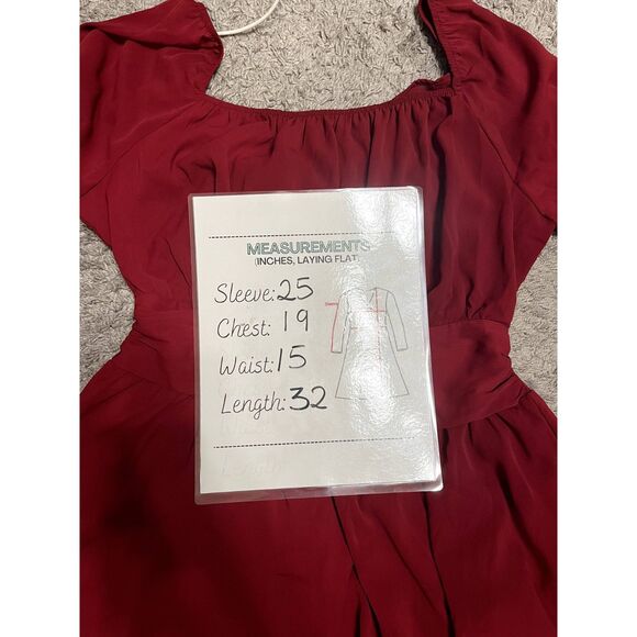 Byinns Open Tie Back Square Neck Lantern LS Elastic Waist Mini Dress SZ XXL:NWT - Picture 9 of 16